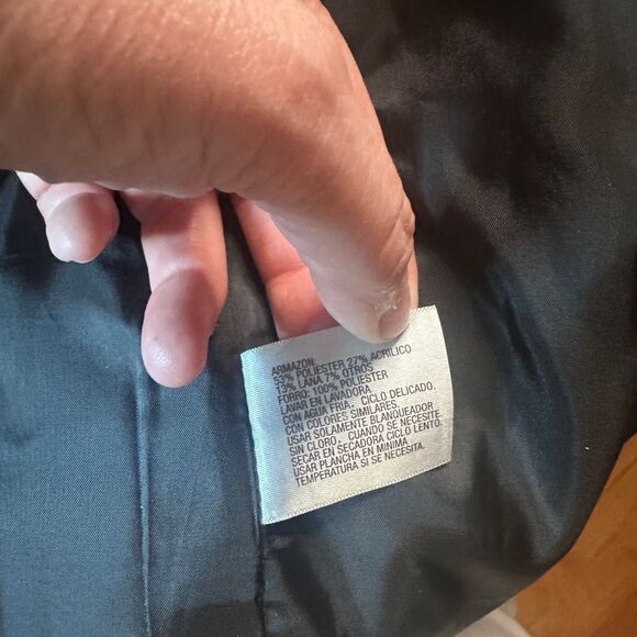 Worthington Woman Herringbone Jacket 1X Gray Wool Blend Shoulder Pads Lined - Picture 6 of 6